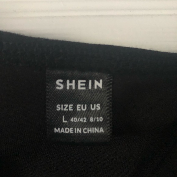 SHEIN Black One Shoulder Flutter Sleeve Party Dress with Side Slit - Picture 4 of 6